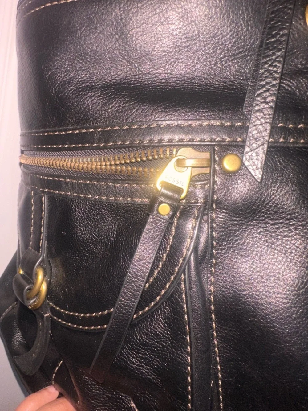 Fossil Sasha Crossbody Large Leather Satchel Y2K